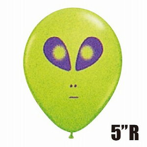 あす楽12時! 【ゴム風船】スペースエイリアン ライムグリーン 5インチ丸型100個入り/袋【pin79711】