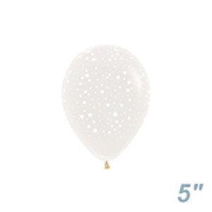 あす楽12時! 【ゴム風船】】SM5インチ(13cm)丸型  SM5インチ(13cm)丸型 スターアラウンド クリスタルクリア  星模様 星形 スター バルーン ミニサイズ 手のひらサイズ【50枚入り】 セ