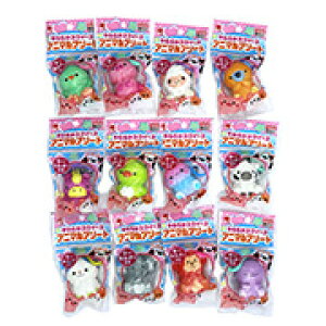 【景品 配り 縁日 祭り 子ども会】やわらかスクイーズ アニマルアソート  12個【景品 玩具 オモチャ おもちゃ 縁日 お祭り マジック 手品 イベント お子様ランチ ランチ景品】
