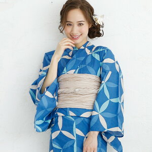 4点セット 浴衣セット 浴衣 レトロ セット レディース 水色 花火大会 大人 レトロモダン浴衣 夏祭り ゆかた 帯 女性 女の子 下駄 帯飾り 女性用 和服 ゆかた/帯/下駄 2way 大きいサイズ お祭り