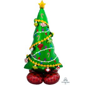 エアルーンズ 飾りつけ クリスマスツリー 149cm 飾り付け 店舗装飾 ビッグバルーン 風船 イベント ディスプレイ 店舗装飾 ショップ買い回り ネコポス送料無料 メタリック 緑色