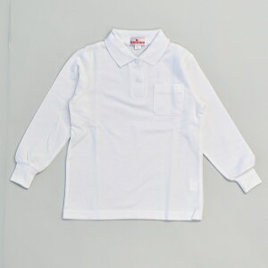 女児 長袖ポロシャツ 学校 制服 長袖 白 ポロ 小学生 学校用 通学用 名札テープ 氏名片布付 1個までメール便可