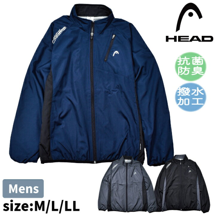 HEAD(ヘッド) ウィンドブレーカー ジャケット メンズ 紳士 トレイル ウォーキング ランニング ジョギング スポーツ 抗菌 防臭 撥水加工 M L LL パーティハウス HEAD ウインドブレーカー 雨具 L