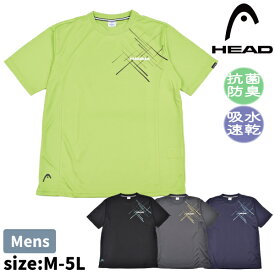 HEAD（ヘッド） Tシャツ メンズ 紳士 ウォーキング ランニング ジョギング スポーツ 抗菌 防臭 吸水速乾 半袖 メッシュ 大きいサイズ M L LL 3L 4L 5L 1点までメール便可