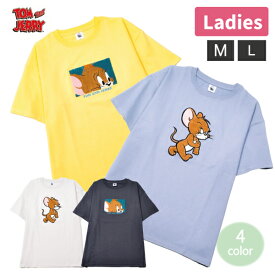 トムとジェリー アニメ キャラクター 半袖シャツ M L レディース 婦人 Tシャツ かわいい おしゃれ 綿100％ 1点までメール便可