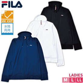 ラッシュガード FILA（フィラ） レディース 婦人 水陸両用 UVカット フルジップ 海 プール フィットネス トレーニング スポーツ アウトドア 紫外線対策 指穴付き サムホール ブロックメッシュ おしゃれ 1点までメール便可