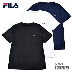 FILA フィラ メンズ 保湿 冷感 半袖 Tシャツ ワンポイントロゴ UVカット 春 夏 秋 M L LL 1個までメール便可