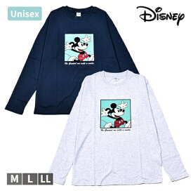 ディズニー Disney ミッキー ロンT 長袖 Tシャツ メンズ 紳士 ユニセックス 男女兼用 レディース キャラクター M L LL 1個までメール便可