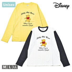 ディズニー Disney くまのプーさん ロンT 長袖 Tシャツ メンズ 紳士 ユニセックス 男女兼用 レディース キャラクター M L LL 1個までメール便可