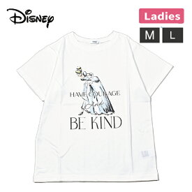 婦人 レディース Tシャツ Disney ディズニー プリンセス シンデレラ M L キャラクター 夏 半袖 かわいい ホワイト 1点までメール便可