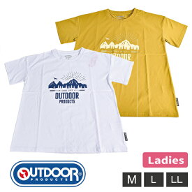 婦人 レディース Tシャツ OUTDOORPRODUCTS アウトドア 半袖 夏 M L LL カジュアル おしゃれ 夏 サラサラ キャンプ スポーツ 1個までメール便可