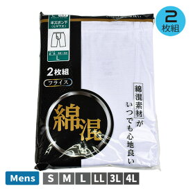 【お取り寄せ商品】 メンズ 紳士 半ズボン下 ヒザ下丈 2枚組 インナー ステテコ ももひき パッチ 肌着 下着 綿混 白 無地 フライス編み S-4L 大きいサイズ 【1セットまでメール便可】