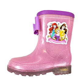 ディズニー プリンセス 光る フラッシュレインブーツ レインシューズ キッズ 女の子 ピンク 雨靴 長靴 通学 新学期 祝い