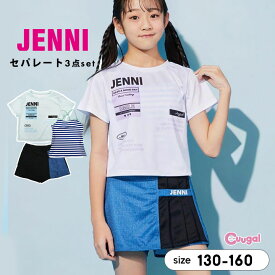 ジェニー jenni 水着 3点セット 女の子 キッズ ジュニア セパレート タンキニ スカパン スカート 半袖 Tシャツ 130cm 140cm 150cm 160cm 子供用 子供服 プール 夏 おしゃれ かわいい 小学校 小学生 中学校 中学生