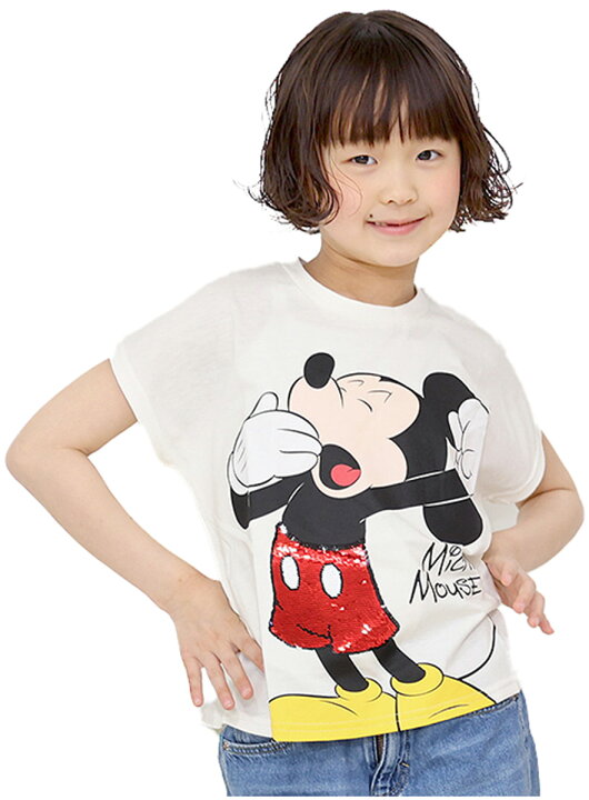 楽天市場】ディズニー tシャツ 半袖 スパンコール シャツ キッズ 