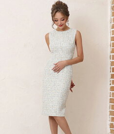 パーティードレス ドレス 結婚式 ワンピース ノースリーブ ツイード 大人 韓国 冬 春 ホワイト タイト ミニ丈 ミニ ショート丈 レディース かわいい きれいめ お呼ばれ 二次会 ラウンジ キャバ ホステス キャバドレス 20代 30代 40代 S M L 5号 7号 9号 11号 170 160 150 my