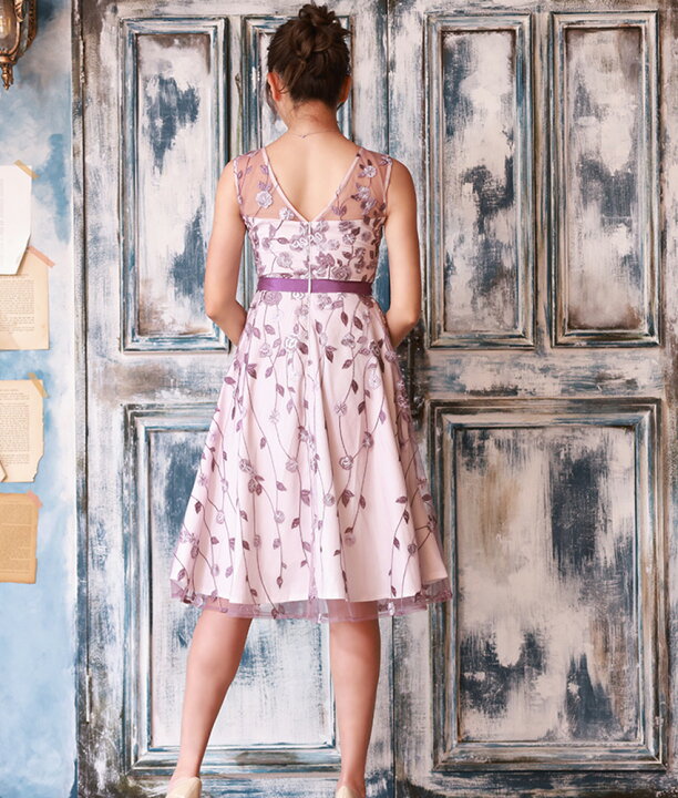 楽天市場】【交換無料】[ 花柄 刺繍 ノースリーブ Aライン ミニドレス  