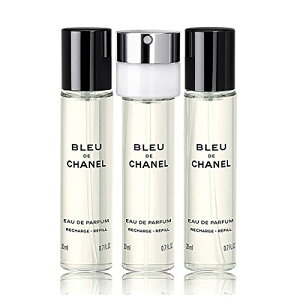 CHANEL (Vl) BLEU DE CHANEL Eau de Parfum Twist and Spray REFILLS 3x0.7 FL. OZ. Refill u[ hD Vl I[hD pt@ gx XvC 20mL×3itBj