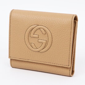 GUCCI(グッチ) 598207 A7M0G 2754 ソーホー 三つ折り コンパクトウォレット レザー ローズベージュ SOHO compact wallet 3つ折り財布 コンパクト財布 メンズ レディース ハイブランド