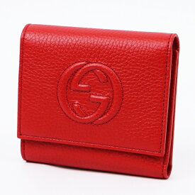 GUCCI(グッチ) 598207 A7M0G 6523 ソーホー 三つ折り コンパクトウォレット レザー Red 赤 レッド SOHO compact wallet 3つ折り財布 コンパクト財布 メンズ レディース ハイブランド