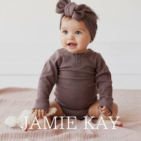JAMIE KAY 「Organic Cotton Fine Rib Bodysuit - Deep Cocoa」 子供服 3ヶ月 4ヶ月 5ヶ月 6ヶ月 1歳 2歳 3歳 女の子 男の子 ロンパース 海外子供服