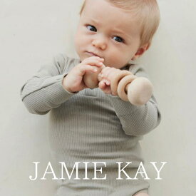 JAMIE KAY 「Organic Cotton Fine Rib Long Sleeve Bodysuit - Twig」 子供服 3ヶ月 4ヶ月 5ヶ月 6ヶ月 1歳 2歳 3歳 女の子 男の子 ロンパース 海外子供服