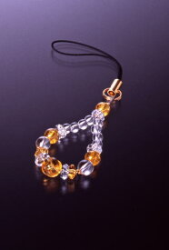 【5個購入で1個多くおまけ・ 】チャーム黄水晶ストラップ ST-283携帯ストラップ 開運祈願グッズ 幸運祈願アイテム パワーストーン 4個で送料無料