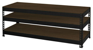 �y�����i�E�労�Ӊ��i�z�e���r�{�[�h3�i ��121cm �u���b�N MK-120TVBK ���ω׏d91kg METAL&WOOD RACK �V���[�Y