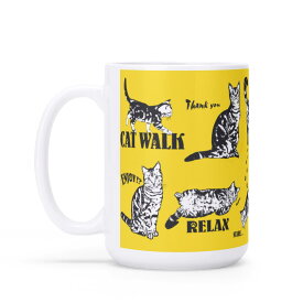 【直送品 同梱不可品】 CAT_K_Y(マグカップホワイト) マグカップホワイト ユニセックス アクセサリー 全て 動物 猫 ねこ ペット cat アニマル アメリカンショートヘア アメショ アメショー cats