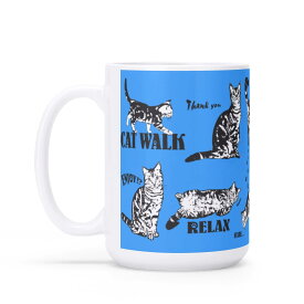 【直送品 同梱不可品】 CAT_K_MB(マグカップホワイト) マグカップホワイト ユニセックス アクセサリー 全て 動物 猫 ねこ ペット cat アニマル アメリカンショートヘア アメショ アメショー cats