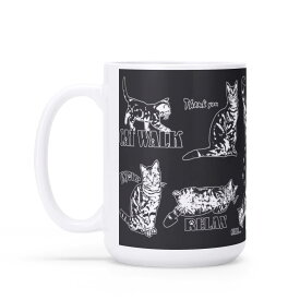 【直送品 同梱不可品】 CAT_KW_K(マグカップホワイト) マグカップホワイト ユニセックス アクセサリー 全て 動物 猫 ねこ ペット cat アニマル アメリカンショートヘア アメショ アメショー cats