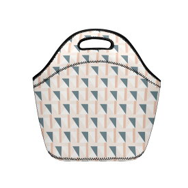 【直送品 同梱不可品】 幾何学模様(ランチバッグ) ランチバッグ ユニセックス バッグ 全て かわいい ピンク ブルー 幾何学模様 松浦はれ 【受注作成品 返品キャンセル不可品】