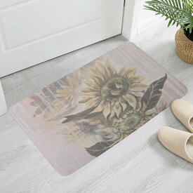 【直送品 同梱不可品】 雨と向日葵(ふんわりドアマット) ふんわりドアマット ユニセックス ホームデコレーション アート 花 植物 雨 クール ひまわり 向日葵 お洒落 渋い くすみ mai
