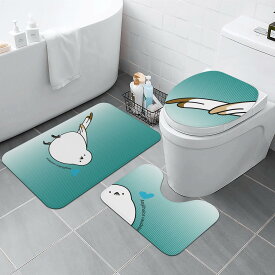 【直送品 同梱不可品】 lovely シマエナガ(トイレマットセット) トイレマットセット ユニセックス ホームデコレーション 動物 グリーン 鳥 シマエナガ 生き物 小動物 キャラクター まんまる