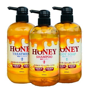 HONEY SHAMPOO�V�����v�[/TREATMENT�g���[�g�����g/BODY SOAP�{�f�B�\�[�v 600mL�y�w���V���i�zHONEY SHAMPOO TREATMENT BODY SOAP ���e �w�A�P�A