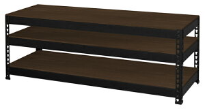 �y�����i�E�労�Ӊ��i�z�e���r�{�[�h3�i ��121cm �u���b�N MK-120TVBK ���ω׏d91kg METAL&WOOD RACK �V���[�Y