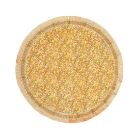 ラウンドクロス カリーノブロックプリント サフランイエロー 11725882038【お寄せ品、返品キャンセル不可。欠品終売時連絡あり】
