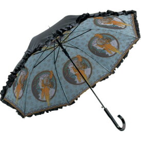 【直送品】ユーパワー 名画フリルジャンプ傘 ミュシャ「ブロンド」 AU-02613【お寄せ品、返品キャンセル不可。欠品終売時連絡あり】