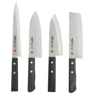 濃州孫六作古流梨地包丁4点セット 200K 3522-053【お寄せ品、返品キャンセル不可。欠品終売時連絡あり】