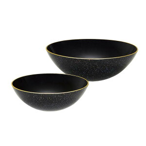 東出漆器 ハーフボウルセット 銀河 黒 No.4 2110【お寄せ品、返品キャンセル不可。欠品終売時連絡あり】