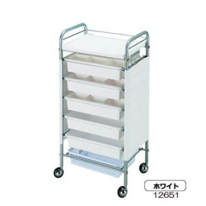 【直送品】サロン用キャスター付きワゴン ロット台 7段 C-265 ホワイト・12651【お寄せ品、返品キャンセル不可。欠品終売時連絡あり】