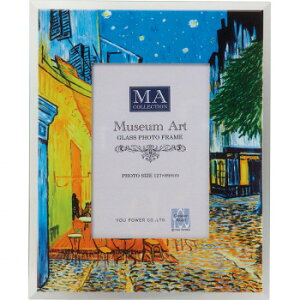 【メール便】 ユーパワー 名画ガラスフォトフレーム ゴッホ「夜のカフェテラス」 MF-02040【お寄せ品、返品キャンセル不可。欠品終売時連絡あり】