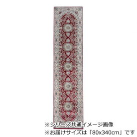 【直送品】ロイヤル ベルギー製モケット織り 廊下敷 レッド 80x340cm R1487634RE【お寄せ品、返品キャンセル不可。欠品終売時連絡あり】