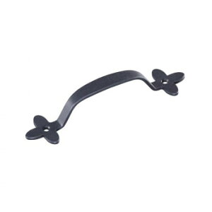 シロクマ アンティークハンドル クローバー 120mm Nブラック HF-2【お寄せ品、返品キャンセル不可。欠品終売時連絡あり】