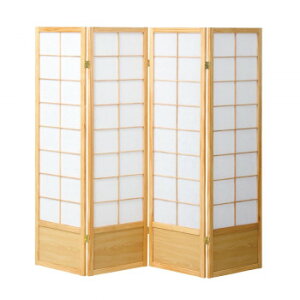 【直送品】弘益(KOEKI) UTILITY 和風衝立4連 ナチュラル 高さ1500mm JPS1504NA【お寄せ品、返品キャンセル不可。欠品終売時連絡あり】