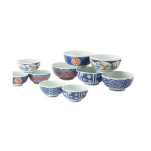 西海陶器 染錦文様 梅型親子鉢揃 31053【お寄せ品、返品キャンセル不可。欠品終売時連絡あり】