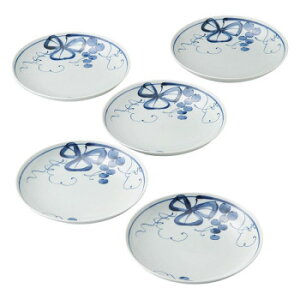 波佐見焼 古染青磁ぶどう絵 デイナープレート5枚揃 009-478M 5410-016【お寄せ品、返品キャンセル不可。欠品終売時連絡あり】