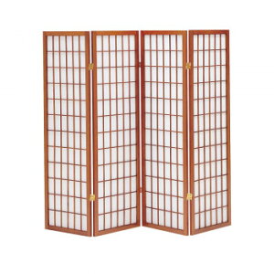 【直送品】弘益(KOEKI) UTILITY 和風衝立4連 ひかり ブラウン JP4BR【お寄せ品、返品キャンセル不可。欠品終売時連絡あり】