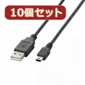 【×2個セット】【10個セット】 エレコム　タブレットPC用USBケーブル(A-mini-B) TB-M10BKX10【取り寄せ品キャンセル返品不可、割引不可】