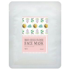 【ネコポス】【大感謝価格 】バイオセルロース フェイスマスク WH(輝白系) 1枚 日本製 RITZ